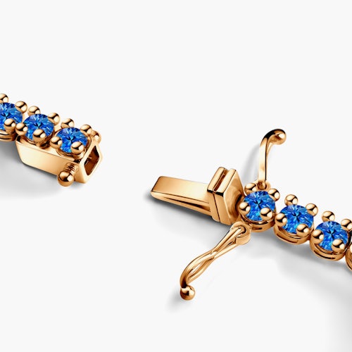 Naszyjnik tenisowy Luminy 3,8mm: złoto, niebieskie szafiry